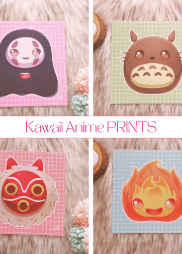 Kawaii Anime Square Prints - Pearl Paper