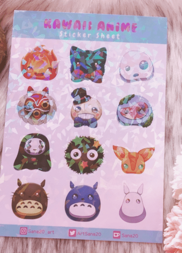 Kawaii Anime Holo Sticker Sheet